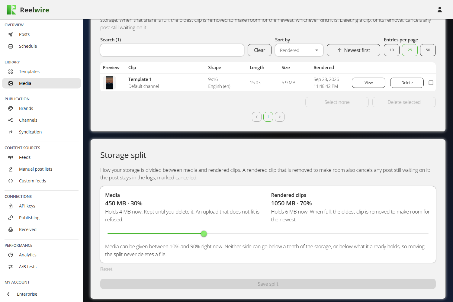 The storage split