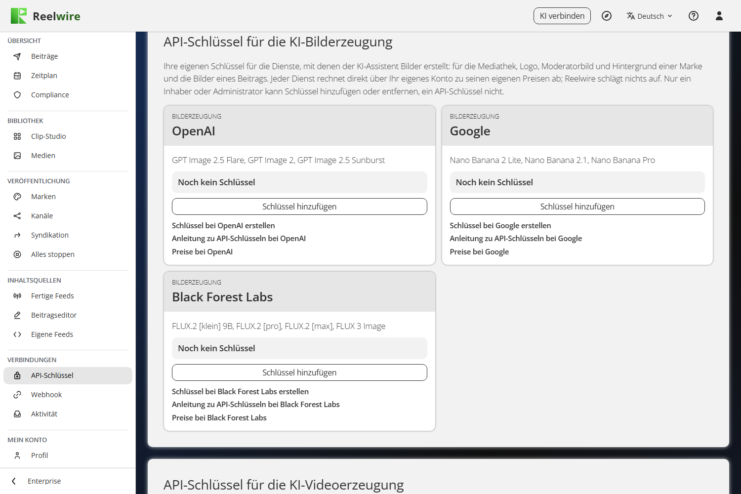 Die Karte API-Schlüssel für die KI-Bilderzeugung