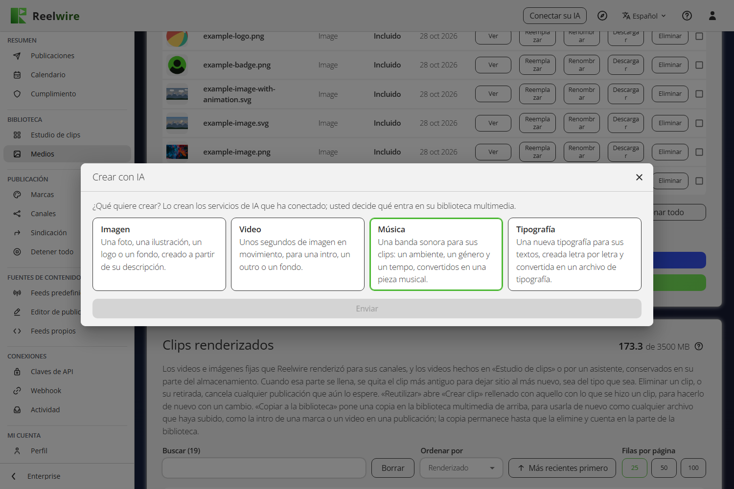 Crear con IA: elegir qué crear